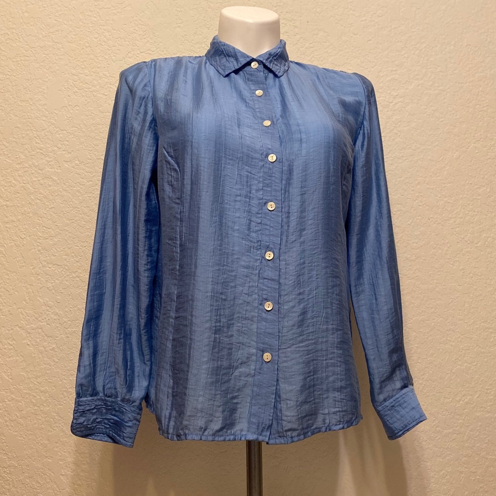 🧹👗5 for $20 J Jill Tencel Lyocell Blue Button Up